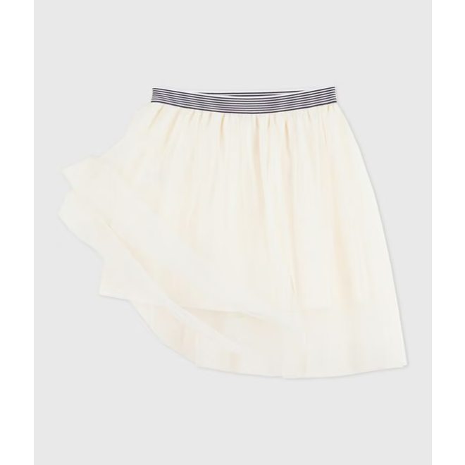 Girls' plain sequinned tulle skirt