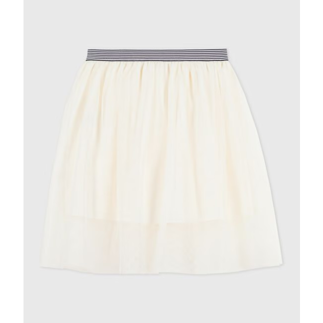 Girls' plain sequinned tulle skirt