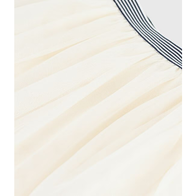 Girls' plain sequinned tulle skirt