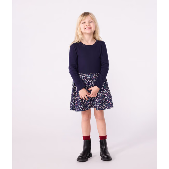 Children's long-sleeved cotton dress