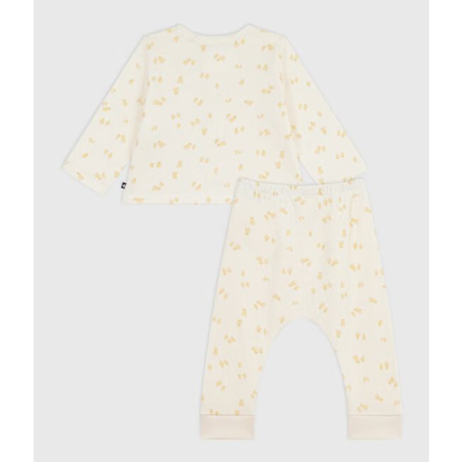 Babies' two-piece set in cotton printed with little chicks