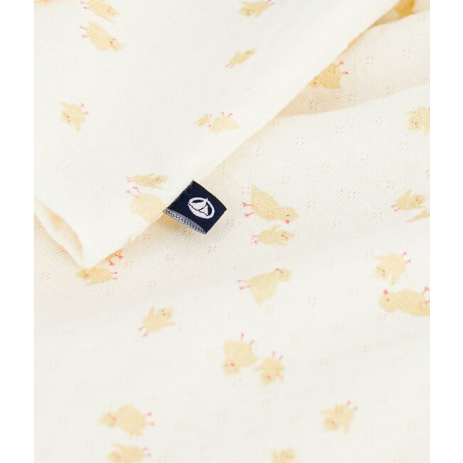 Babies' two-piece set in cotton printed with little chicks