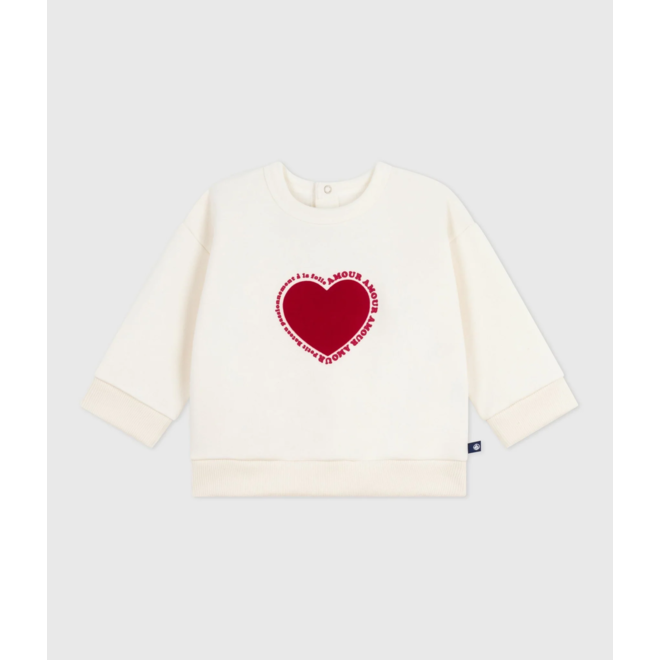 Petit Bateau Sweater Meisjes Hart Milk