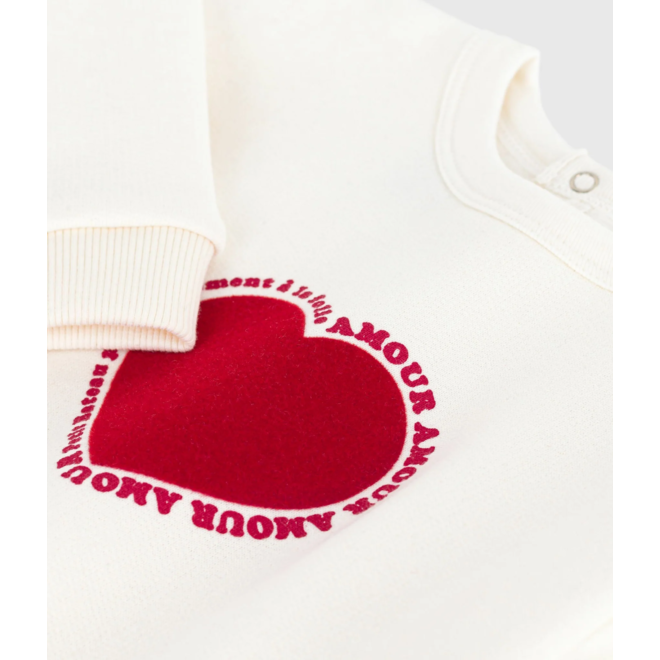 Petit Bateau Sweater Meisjes Hart Milk