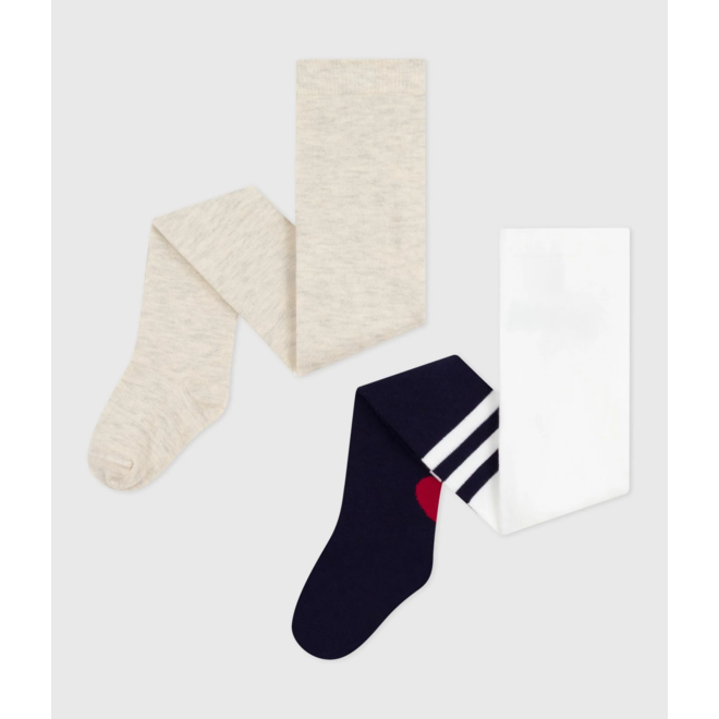 Babies' cotton jersey tights - 2-pack