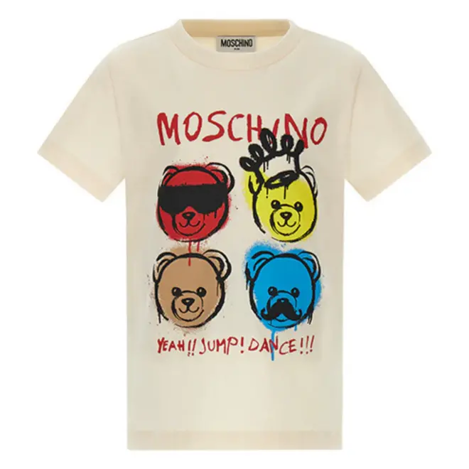 Moschino Jump, Dance Logo T-Shirt Short Ivory