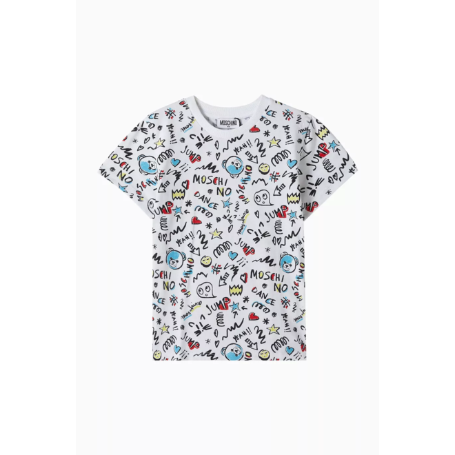 T-SHIRT WHITE DOODLES ART