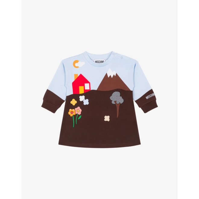SWEATSHIRT AZURE/BROWN