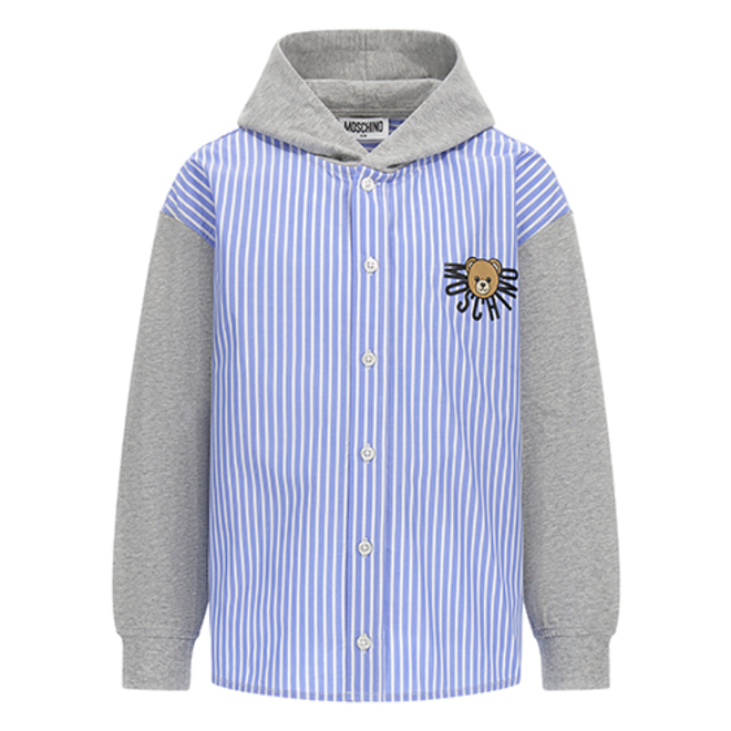 HOODED SHIRT GRIGIO CH.M/GRISETTE