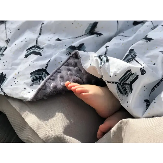 TODDLER LIGHT BLANKET - BOHO ROYAL ARROWS - GREY