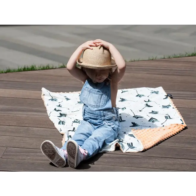 TODDLER LIGHT BLANKET - BOHO ROYAL ARROWS - GREY