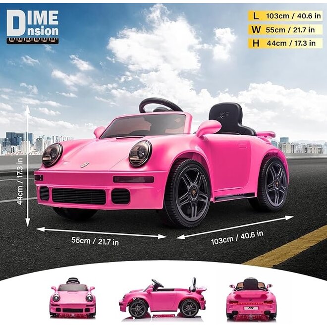 Porsche Licensed RUF 911 - 12V Electric Ride-On for Kids with LED Lights