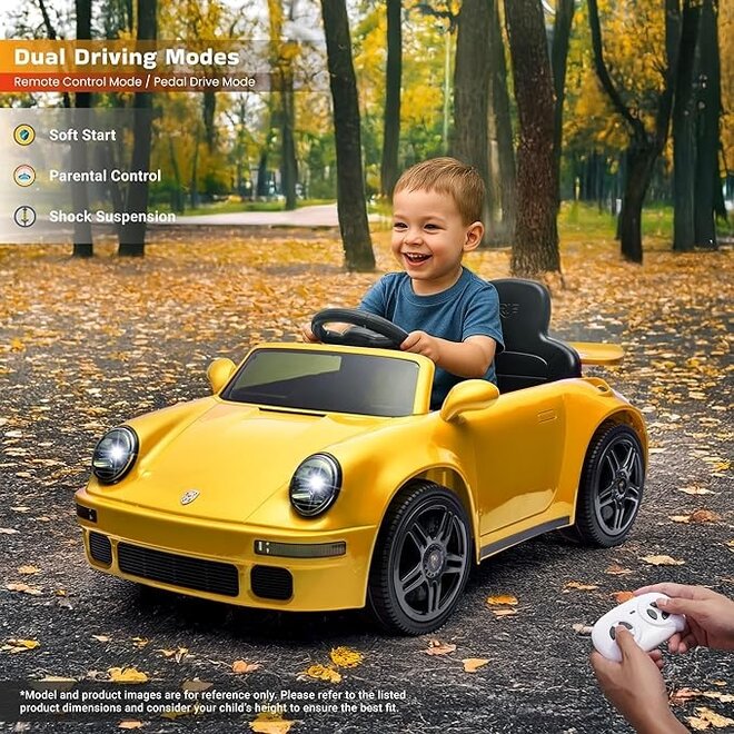 Porsche Licensed RUF 911 - 12V Electric Ride-On for Kids with LED Lights