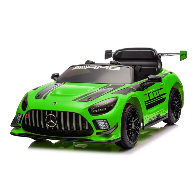 Licensed Mercedes-AMG GT3 24V Kids Ride-On Car with Remote & Leather Seat Green