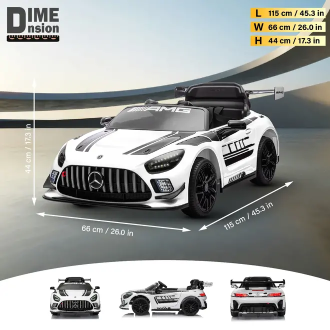 Licensed Mercedes-AMG GT3 24V Kids Ride-On Car with Remote & Leather Seat Green