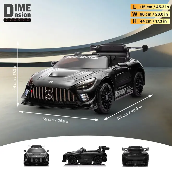 Licensed Mercedes-AMG GT3 24V Kids Ride-On Car with Remote & Leather Seat Green