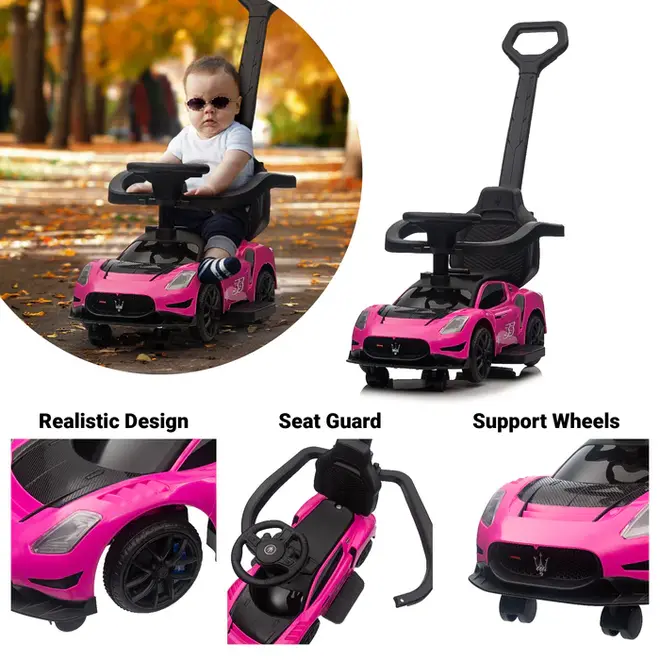 Maserati GT2 Children's Push Car Pink
