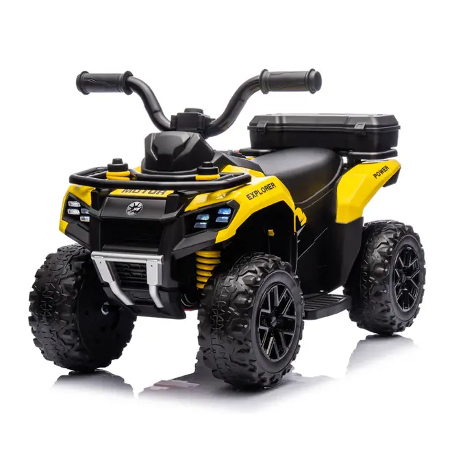 Explorer Quad UTV 6V Ride on Car 4-Wheeler Kids ATV with LED Lights and Music Yellow