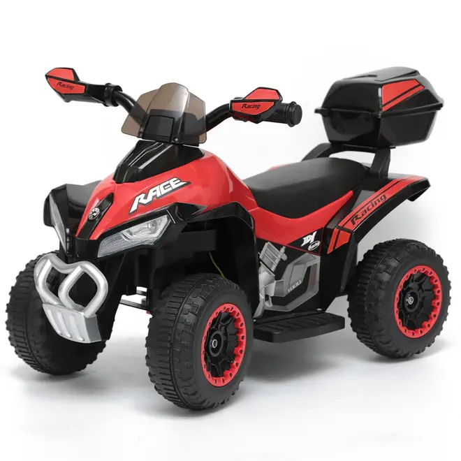 VOLTZ TOYS Kids Ride-On ATV Quad – 6V Battery Electric Four-Wheeler with LED Lights, Storage, 3KM/H, Ages 18+ Months Red