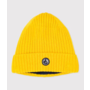 Children's knitted beanie hat lined in polar fleece Yellow