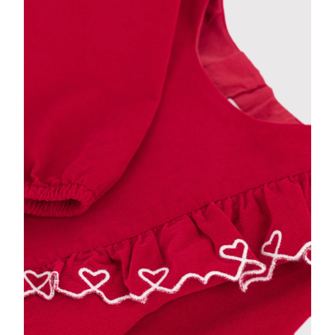 Petit Bateau Corduroy Dress Heart Red