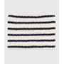 Children's stripy fleece-lined knitted snood