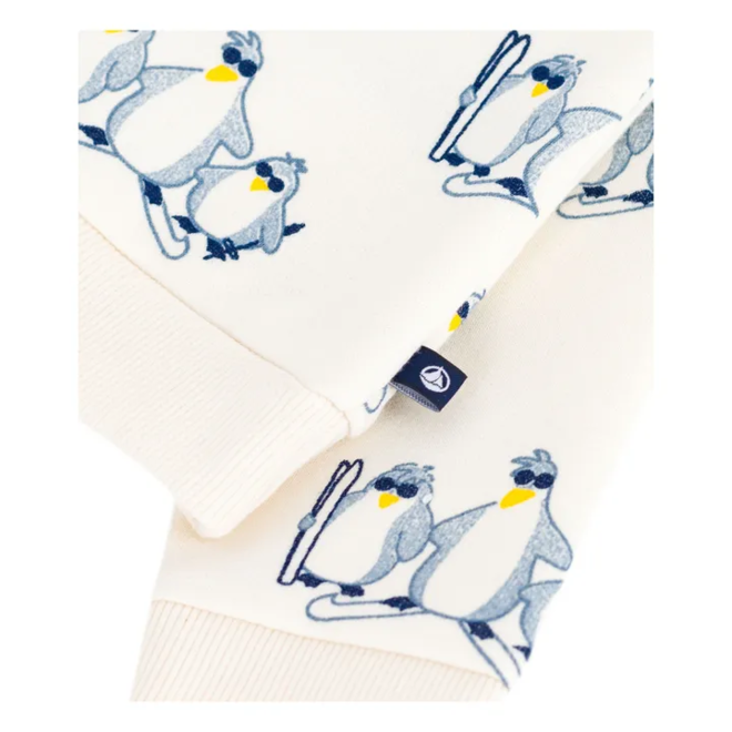 Babies' penguin-print cotton sweatshirt