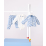 Babies' three-piece bear print set, including a body with an embroidered collar
