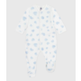 Babies' brushed fleece heart-print pyjamas with a collar