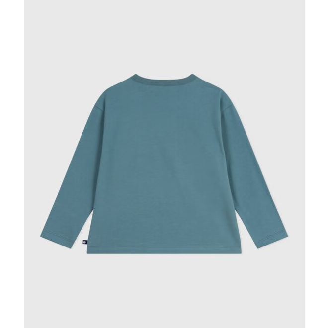 Children's long-sleeved printed cotton T-shirt Olive