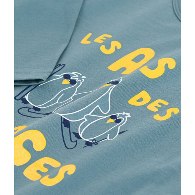 Children's long-sleeved printed cotton T-shirt Olive