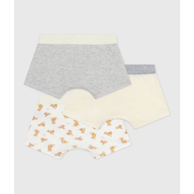 Pack of children's leopard-print cotton boxers with a covered waistband