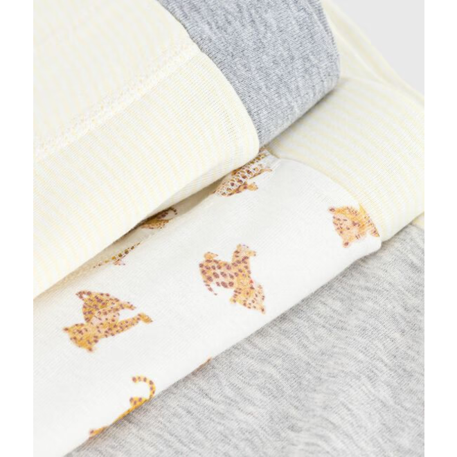 Pack of children's leopard-print cotton boxers with a covered waistband