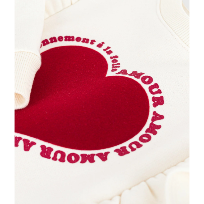 Petit Bateau Sweater Meisjes Hart Milk Kids