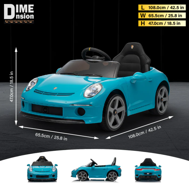 Licensed Porsche RUF 911 Ride-On Car – 24V Electric Vehicle with Remote & LED Blue