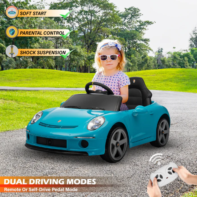 Licensed Porsche RUF 911 Ride-On Car – 24V Electric Vehicle with Remote & LED Blue
