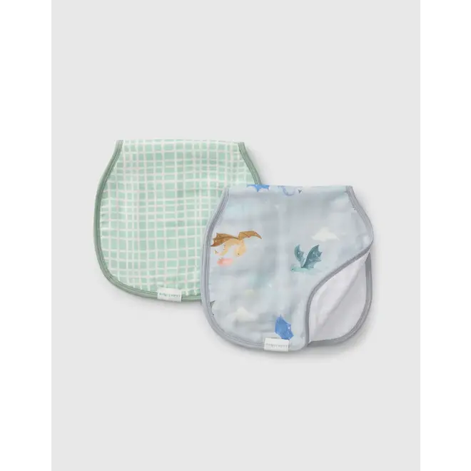 Burp Cloth Set - 2 Pack - Magical Dragons