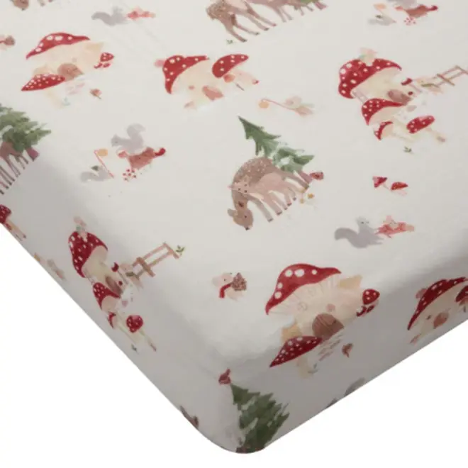 Muslin Fitted Crib Sheet - Forest Families