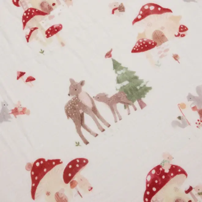 Muslin Fitted Crib Sheet - Forest Families