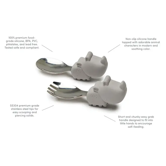 Born to be Wild Learning Spoon/Fork Set - Llama