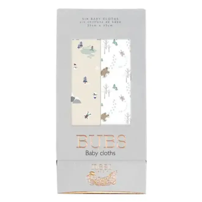 Bubs Baby Washcloth Set (6 Pack) SNOW BUDDIES