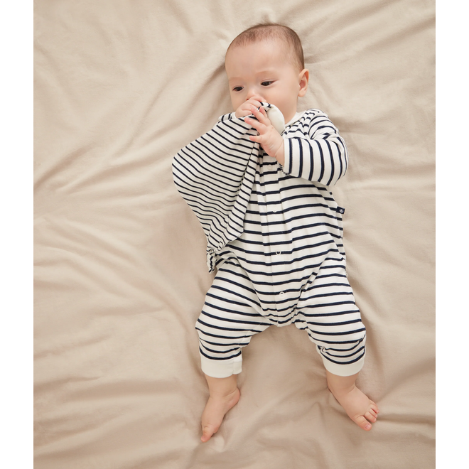 Babies Breton stripe cotton playsuit with a collar