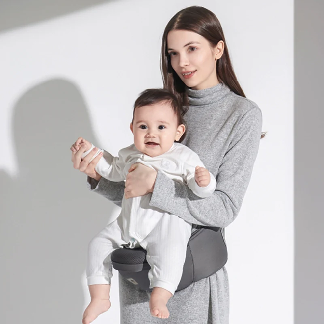 Hip Seat Baby Carrier Grey