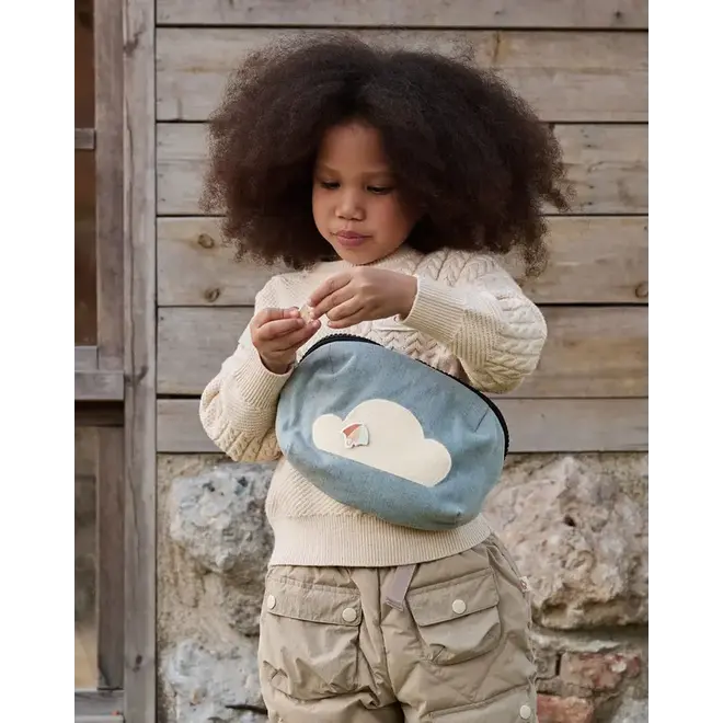 Cotton Denim Bumbag - one size - Dusk Blue (Cloudy Weather Channel)