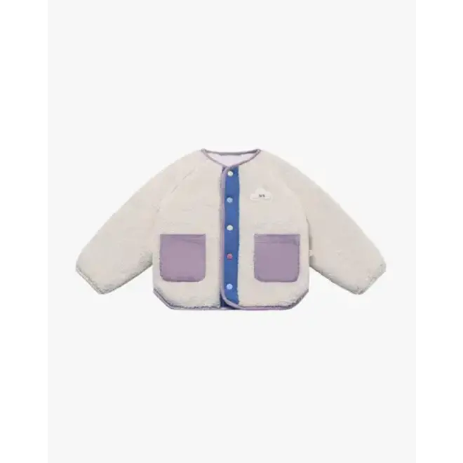 Recycled High Pile Fleece Kids Reversible Jacket - Cloud