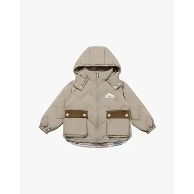 Recycled Nylon Quilted Down Jacket Pine Wood
