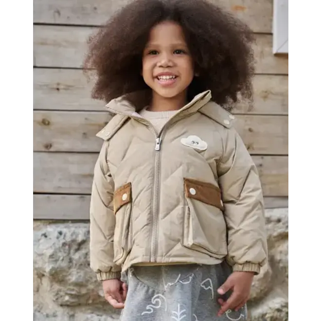 Recycled Nylon Quilted Down Jacket Pine Wood