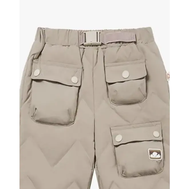 Recycled Nylon Quilted Cargo Down Pants Pine Wood