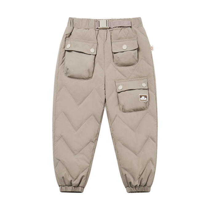 Recycled Nylon Quilted Cargo Down Pants Pine Wood