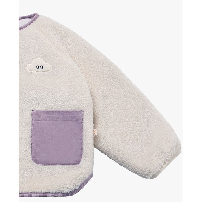 Recycled High Pile Fleece Kids Reversible Jacket - Cloud